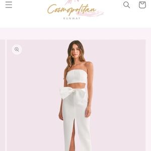 These Three White Bow Two-Piece Set